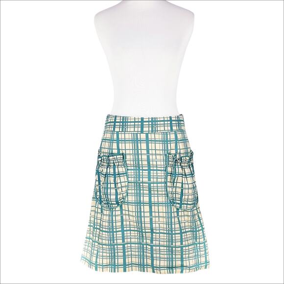 ANTHROPOLOGIE GIRLS FROM SAVOY Lane Change Retro Plaid Cotton Skirt Size 2 - Picture 2 of 8